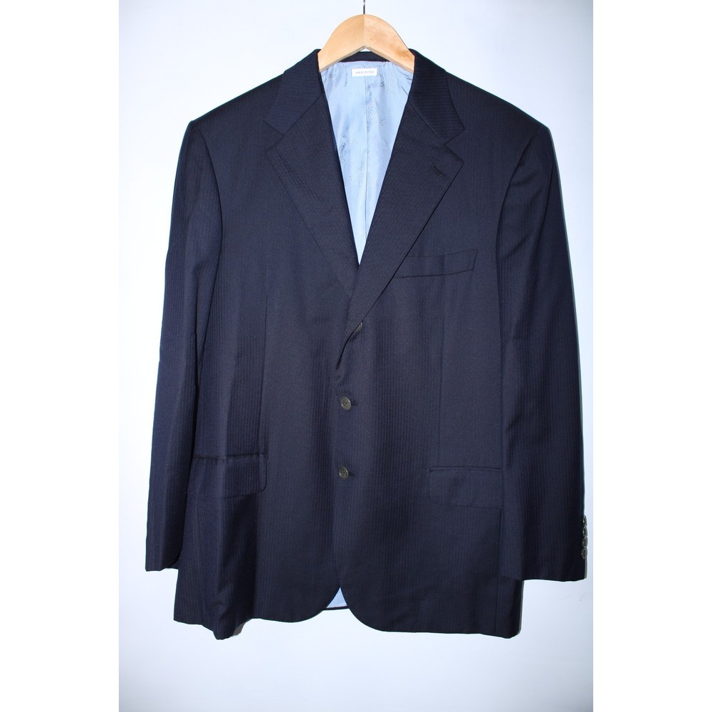 Brioni Men's Size US 44/EUR 54 Navy Blue Wool Palatino Suit Jacket